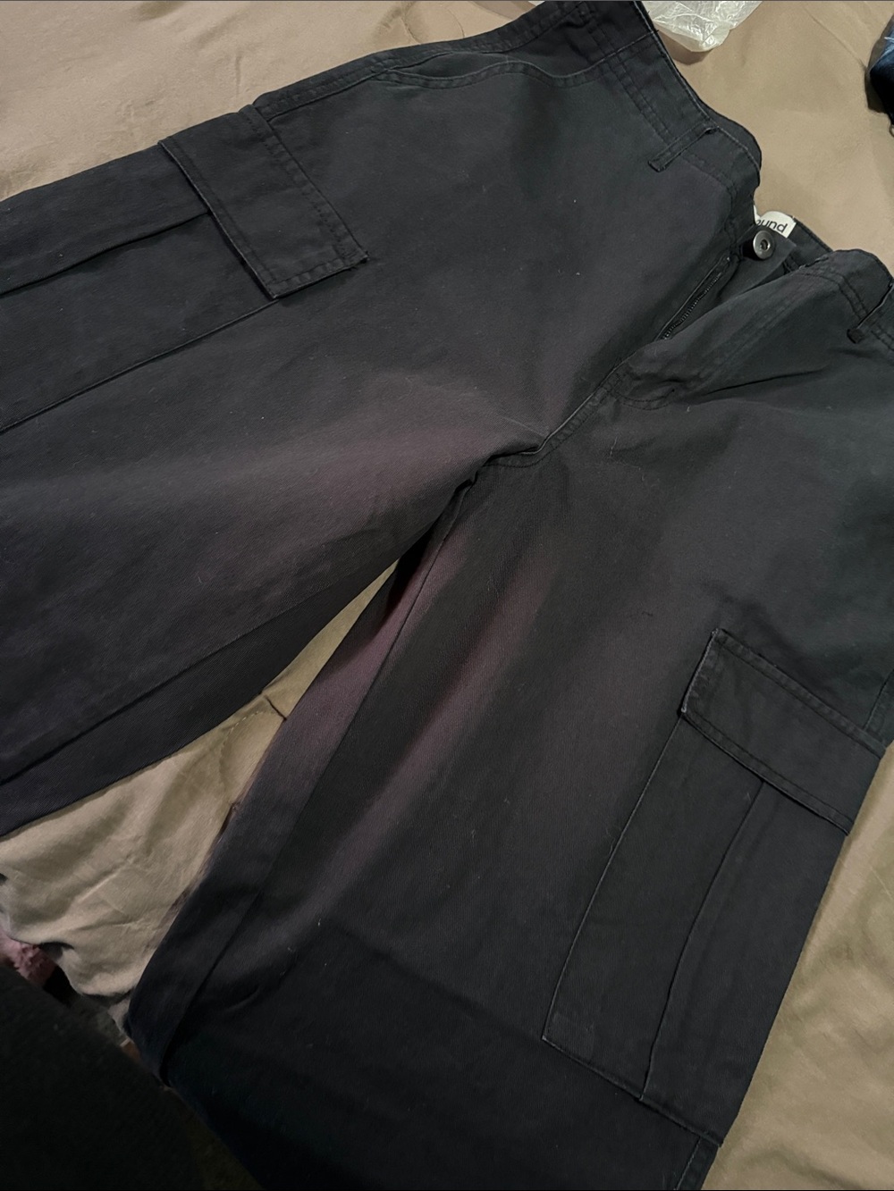 Abound Black Men's Cargo Pants with Side Patch Pockets